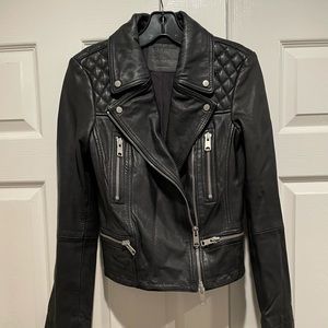 All Saints Bleyler biker leather jacket.